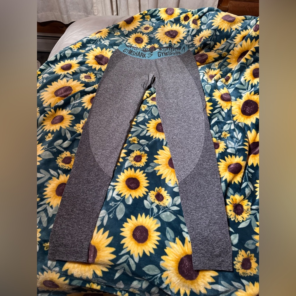 Gymshark Charcoal and Aqua Leggings